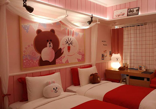 鄭州卡通主題酒店裝修設(shè)計(jì)公司案例(圖4) 卡通主題酒店客房設(shè)計(jì)4