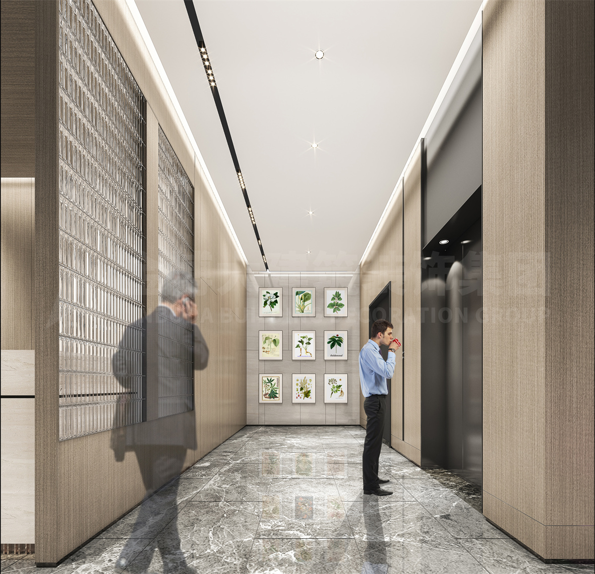 許昌云朵精品酒店設(shè)計(jì)案例(圖3) 電梯廳 .jpg