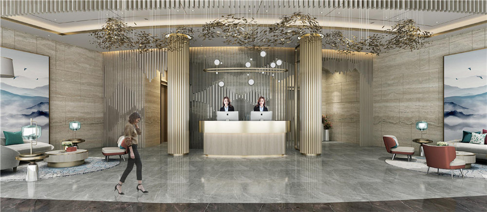 駐馬店閆式精品酒店大堂接待臺設(shè)計(jì)效果圖 駐馬店閆式精品酒店大堂接待臺設(shè)計(jì)效果圖