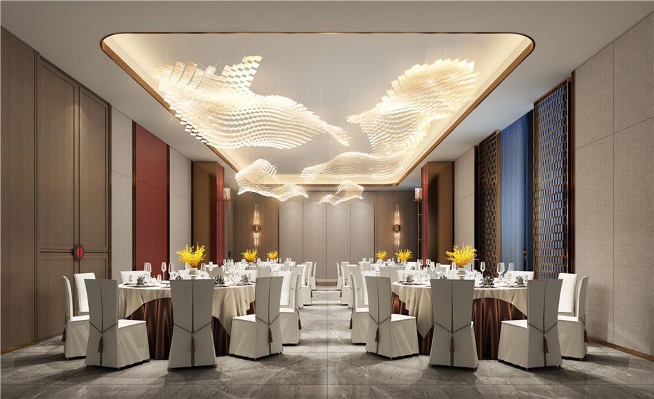 信陽光州盛達酒店宴會廳升級改造設(shè)計(圖7) 信陽光州盛達酒店餐飲宴會廳升級改造裝修設(shè)計方案